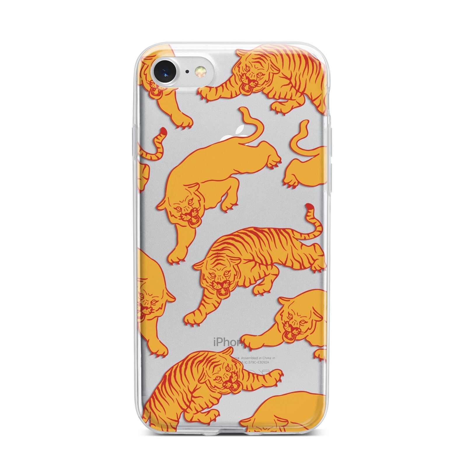 Tiger iPhone 7 Bumper Case on Silver iPhone