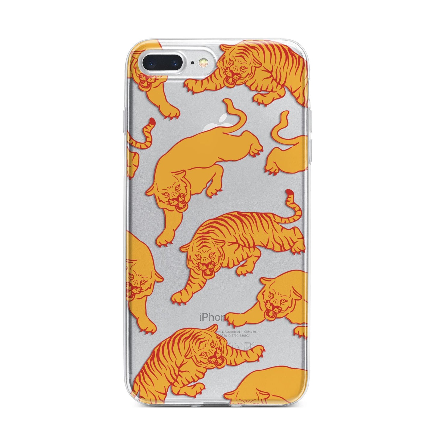 Tiger iPhone 7 Plus Bumper Case on Silver iPhone