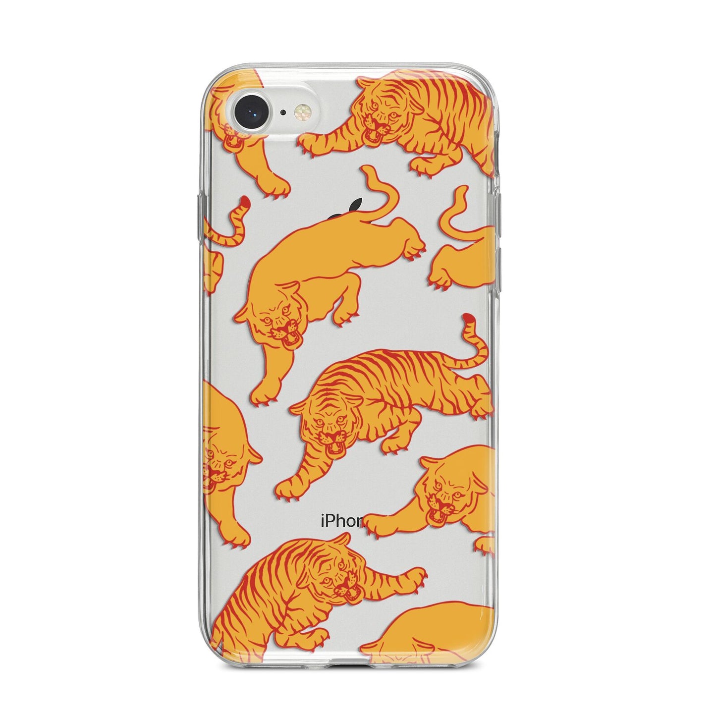 Tiger iPhone 8 Bumper Case on Silver iPhone