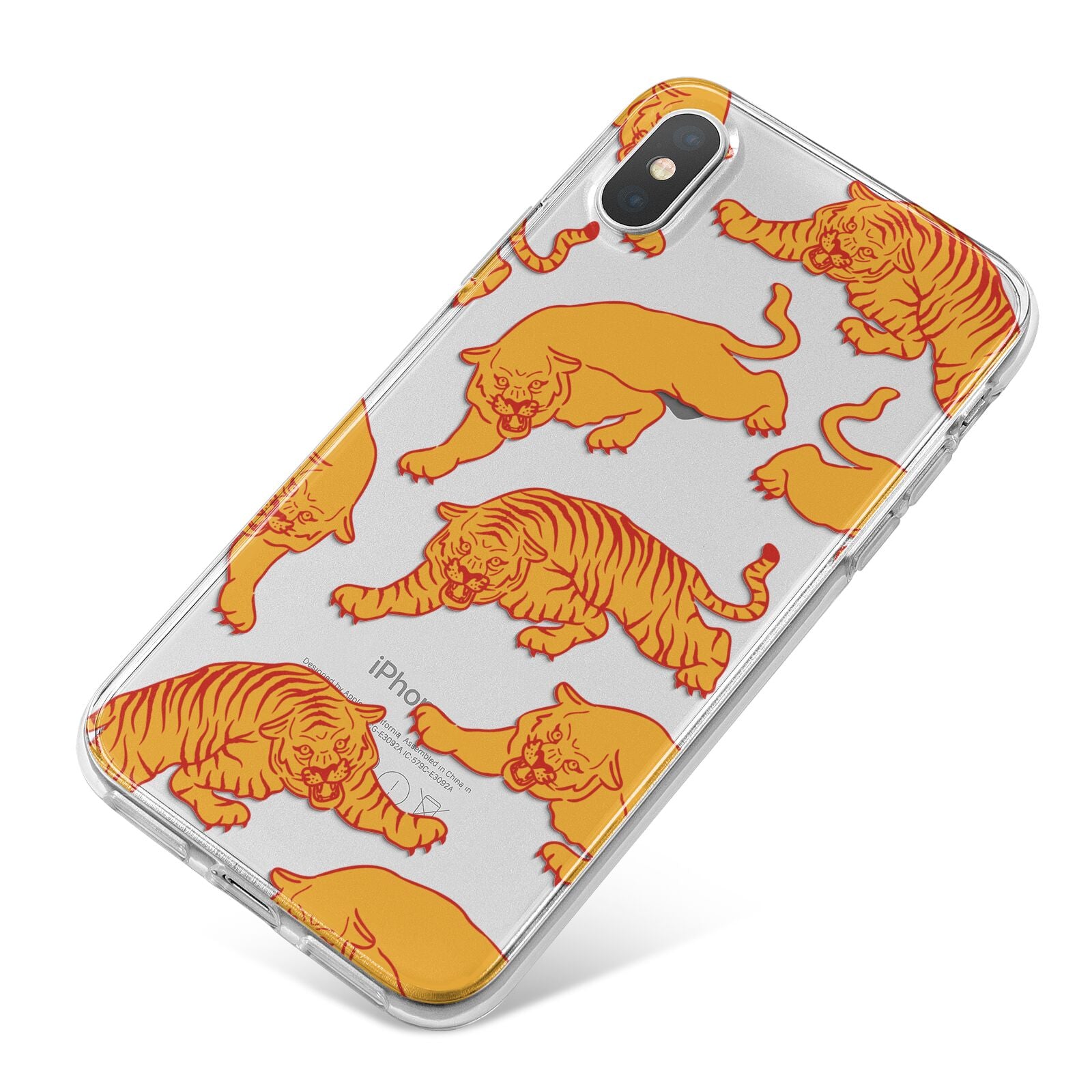 Tiger iPhone X Bumper Case on Silver iPhone