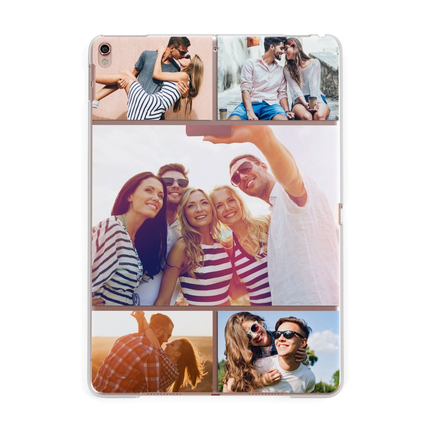 Tile Photo Collage Upload Apple iPad Rose Gold Case