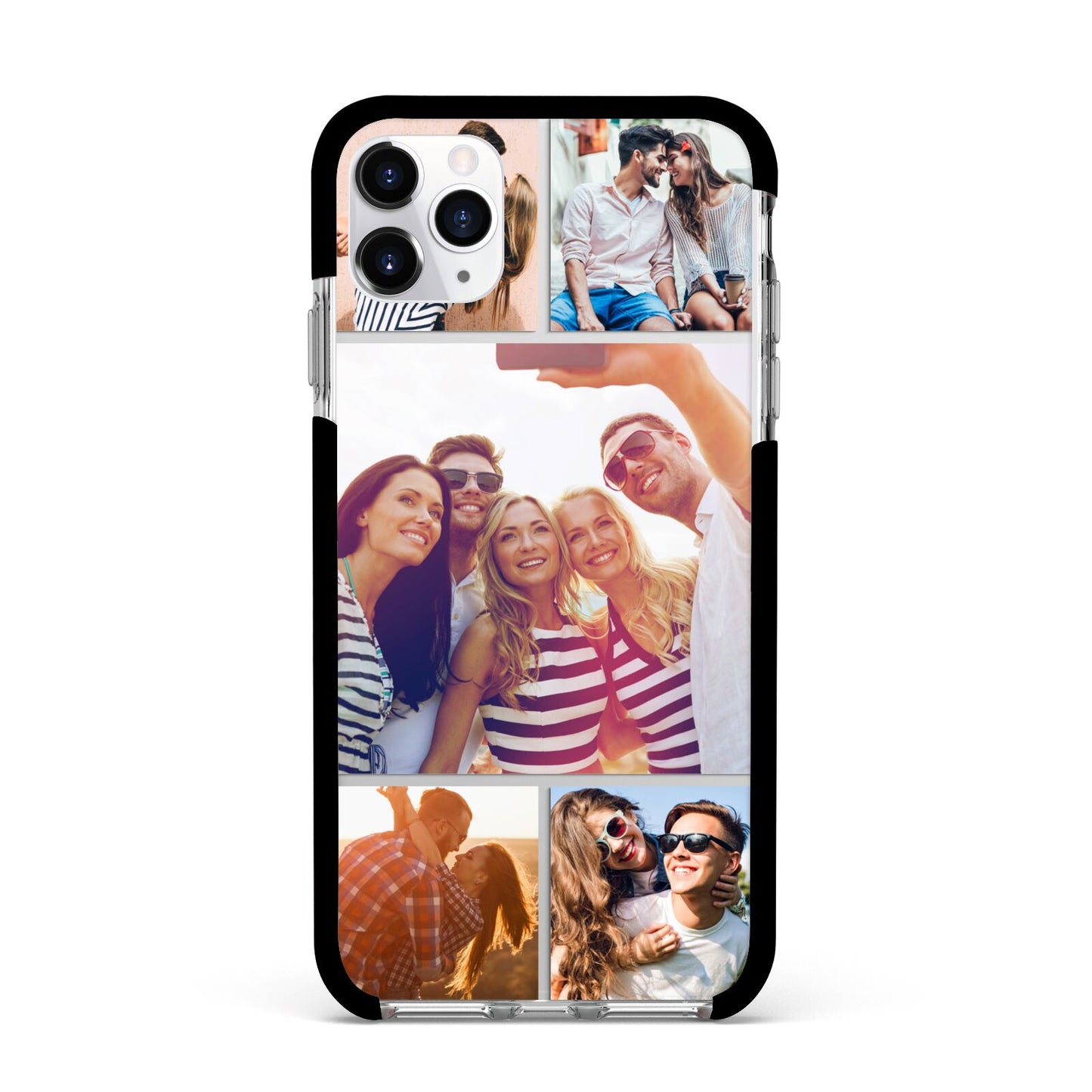 Tile Photo Collage Upload Apple iPhone 11 Pro Max in Silver with Black Impact Case