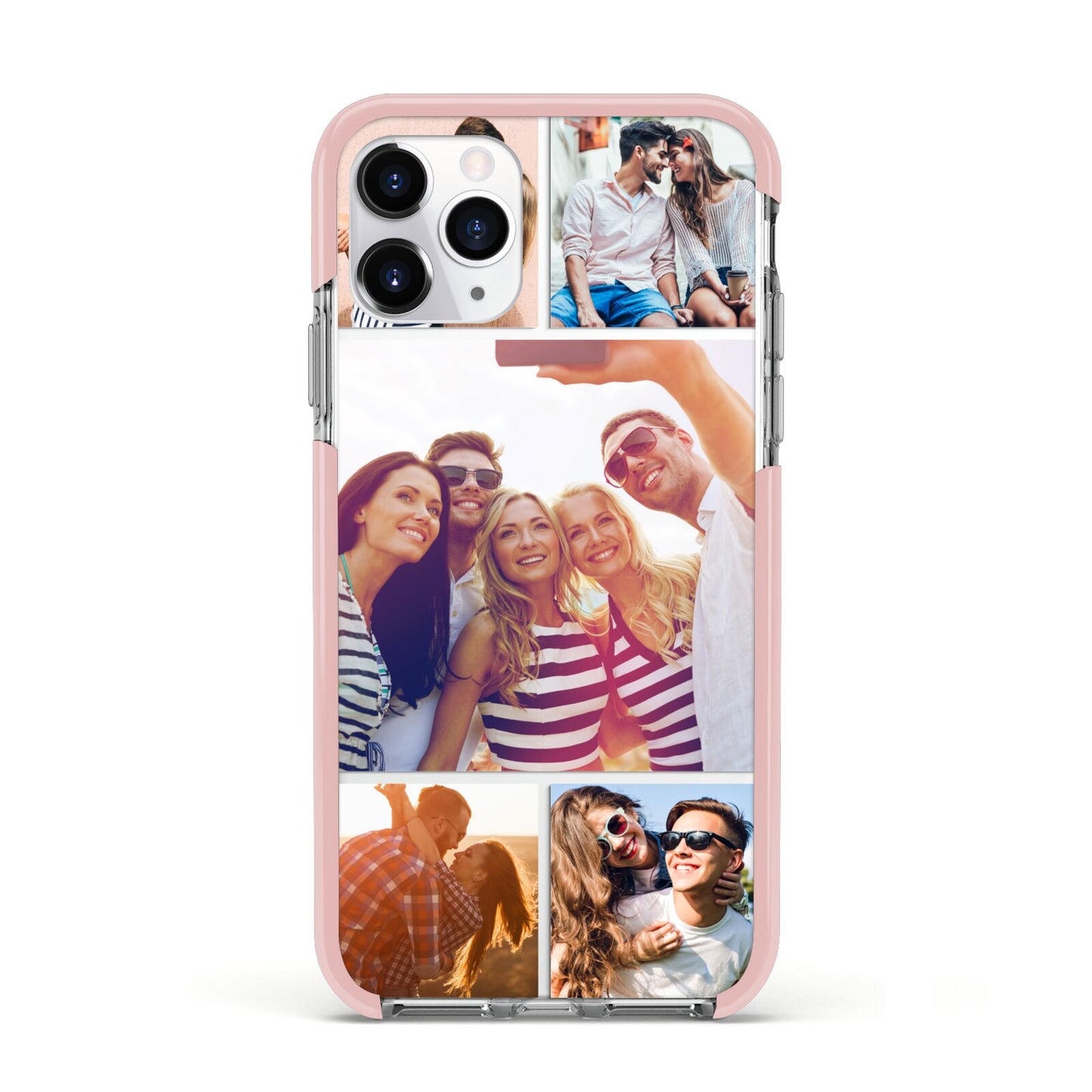 Tile Photo Collage Upload Apple iPhone 11 Pro in Silver with Pink Impact Case