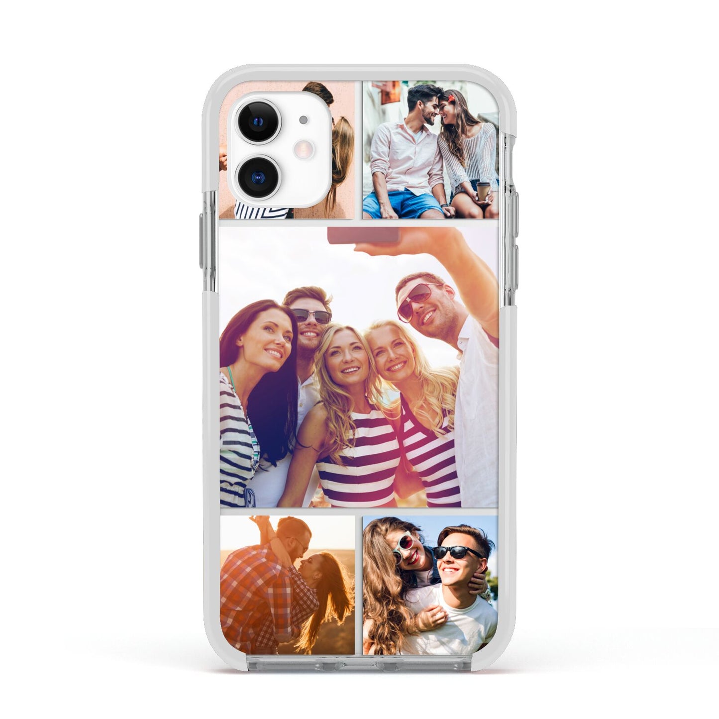 Tile Photo Collage Upload Apple iPhone 11 in White with White Impact Case