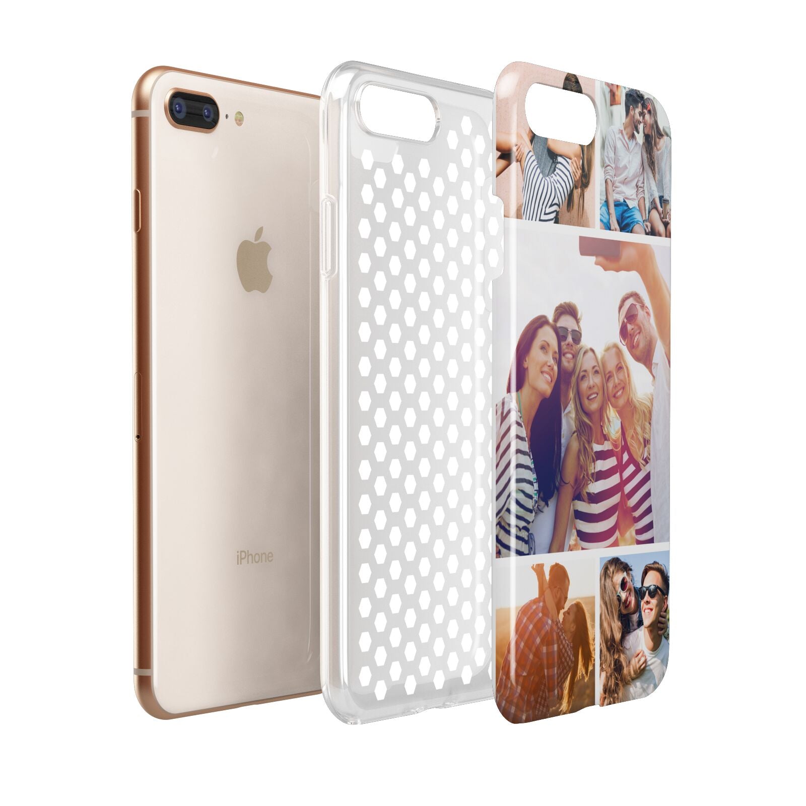 Tile Photo Collage Upload Apple iPhone 7 8 Plus 3D Tough Case Expanded View