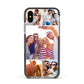Tile Photo Collage Upload Apple iPhone Xs Impact Case Black Edge on Silver Phone