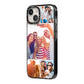 Tile Photo Collage Upload iPhone 14 Black Impact Case Side Angle on Silver phone