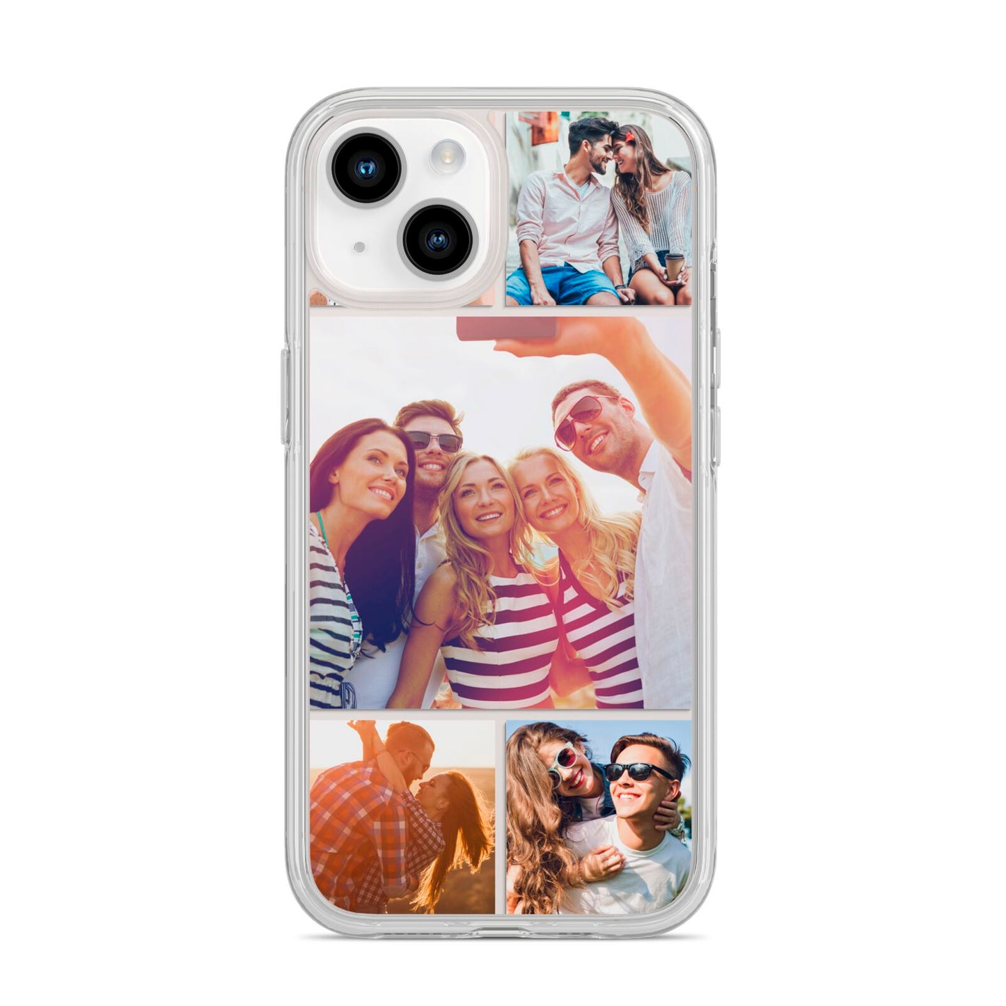 Tile Photo Collage Upload iPhone 14 Clear Tough Case Starlight