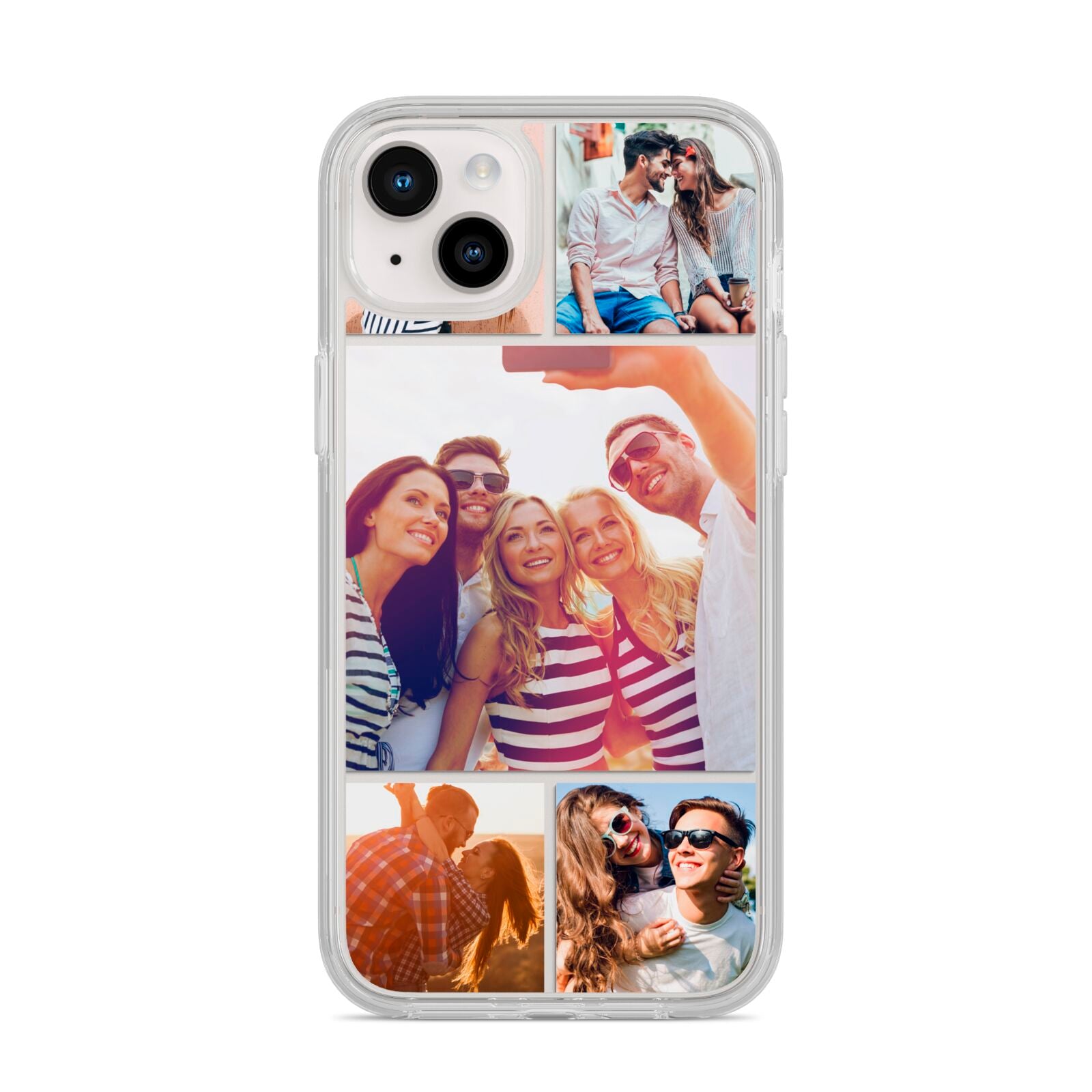 Tile Photo Collage Upload iPhone 14 Plus Clear Tough Case Starlight