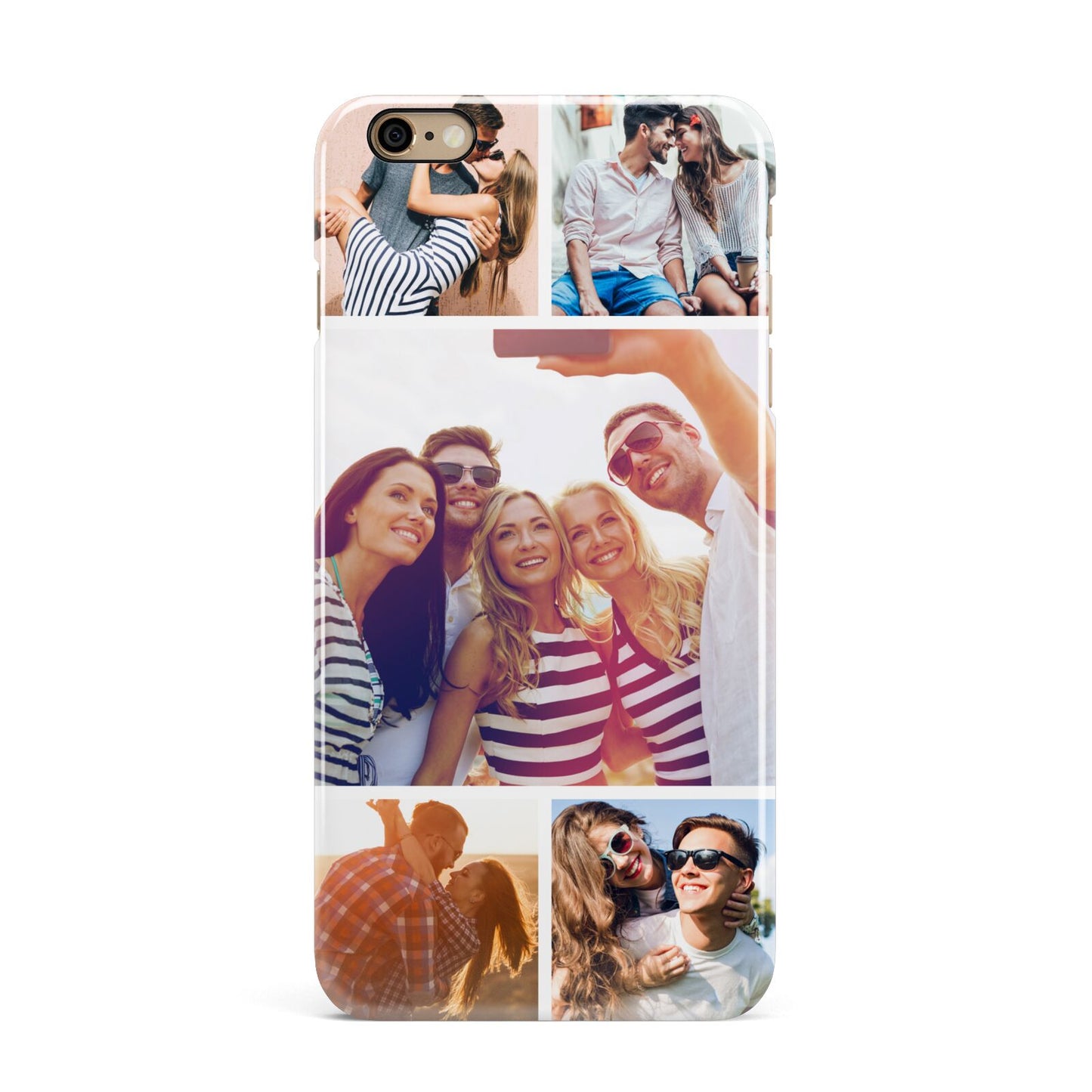 Tile Photo Collage Upload iPhone 6 Plus 3D Snap Case on Gold Phone