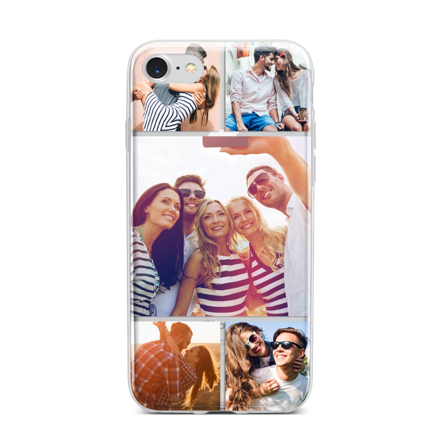 Tile Photo Collage Upload iPhone 7 Bumper Case on Silver iPhone