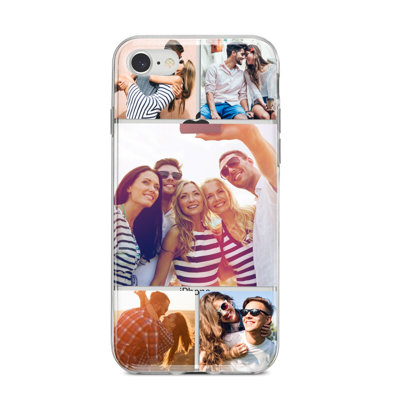 Tile Photo Collage Upload iPhone 8 Bumper Case on Silver iPhone