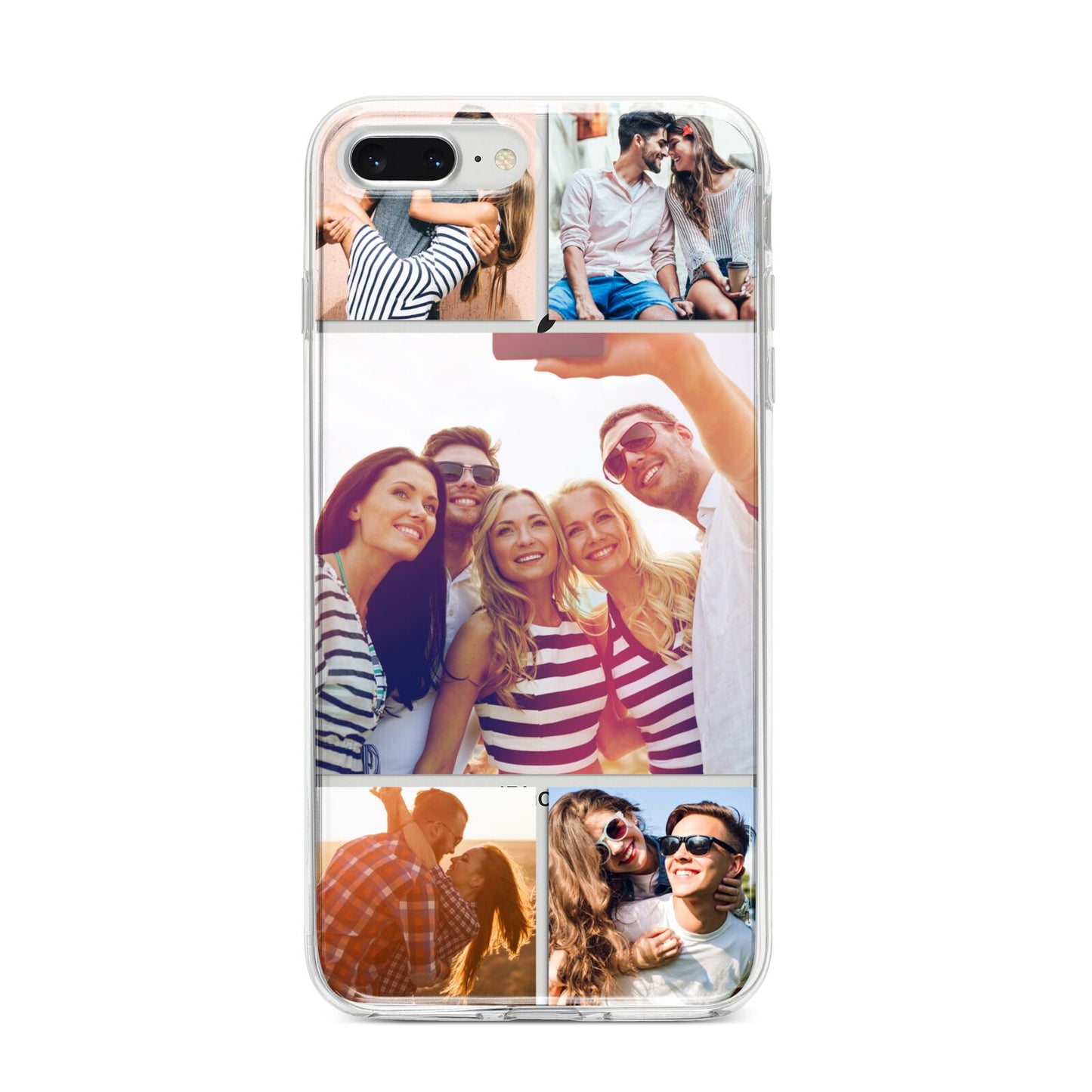 Tile Photo Collage Upload iPhone 8 Plus Bumper Case on Silver iPhone