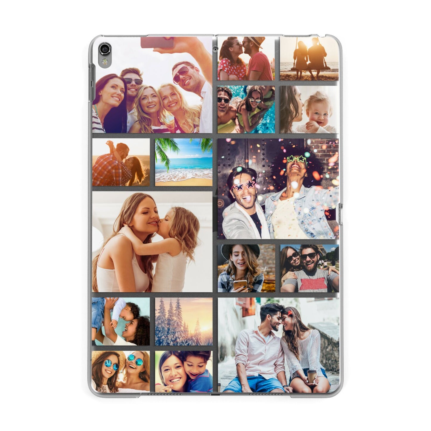 Tiled Photo Montage Upload Apple iPad Grey Case