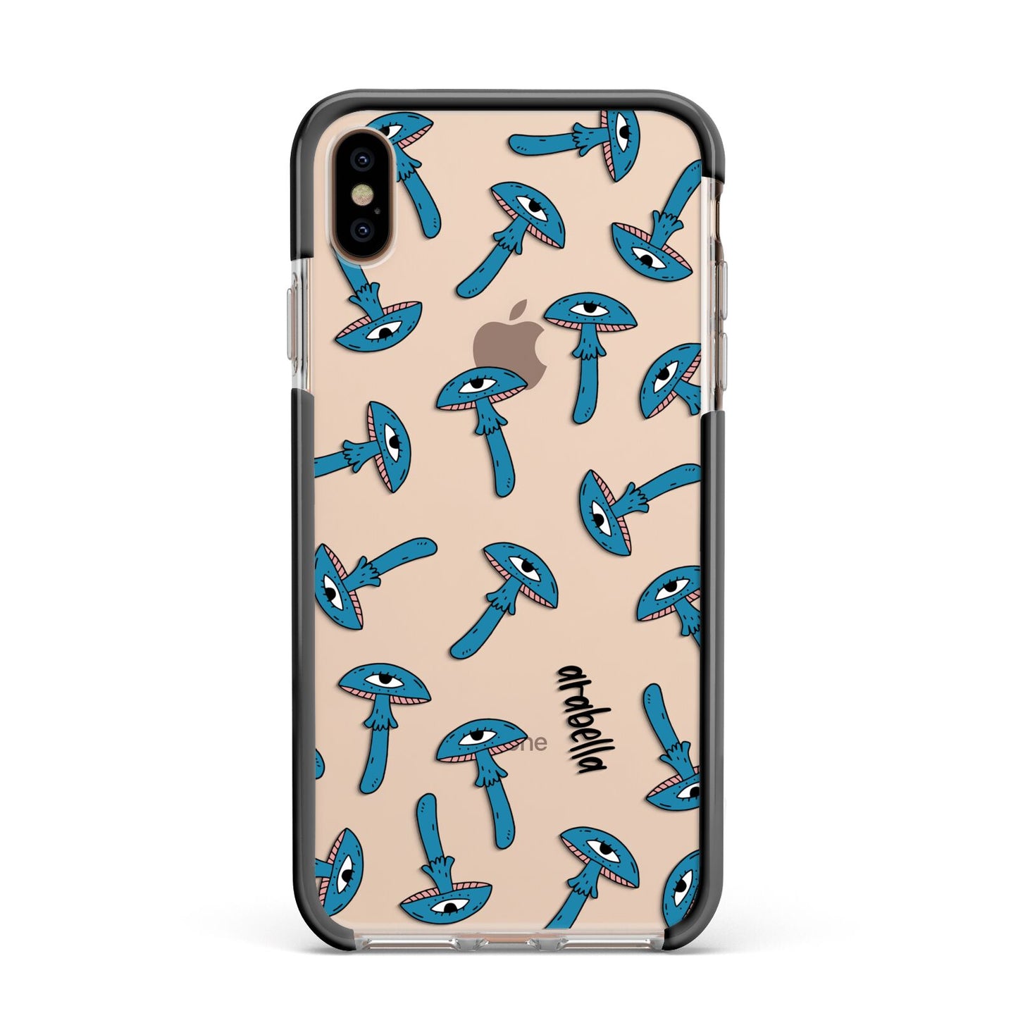 Toadstool Halloween Personalised Apple iPhone Xs Max Impact Case Black Edge on Gold Phone