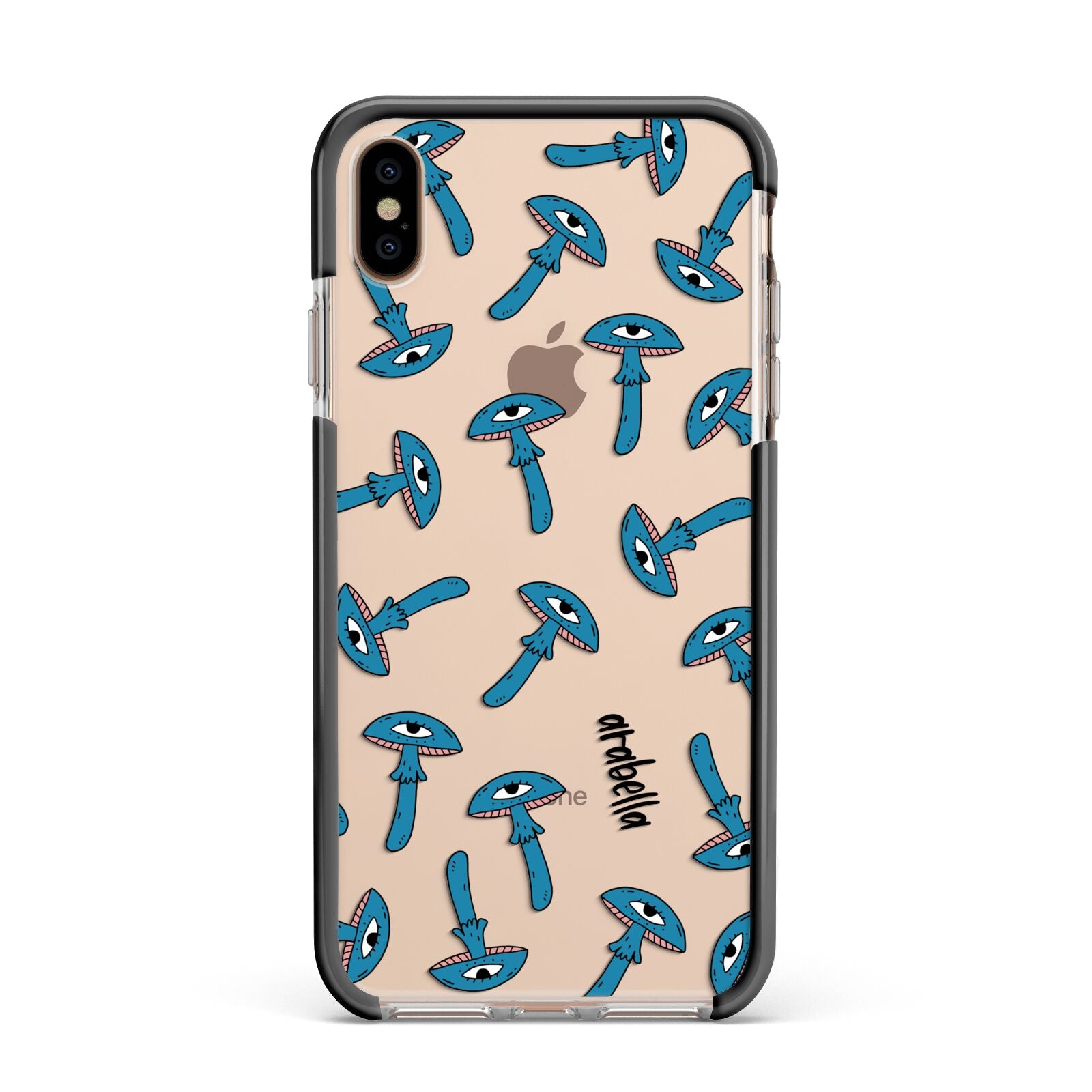 Toadstool Halloween Personalised Apple iPhone Xs Max Impact Case Black Edge on Gold Phone