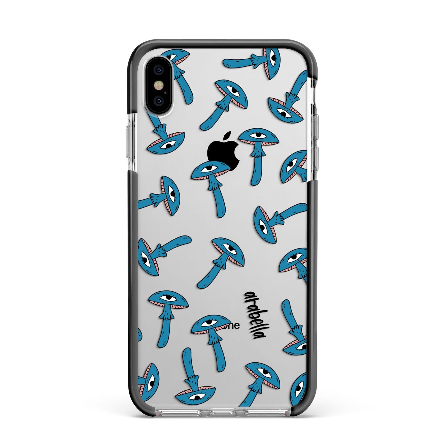 Toadstool Halloween Personalised Apple iPhone Xs Max Impact Case Black Edge on Silver Phone