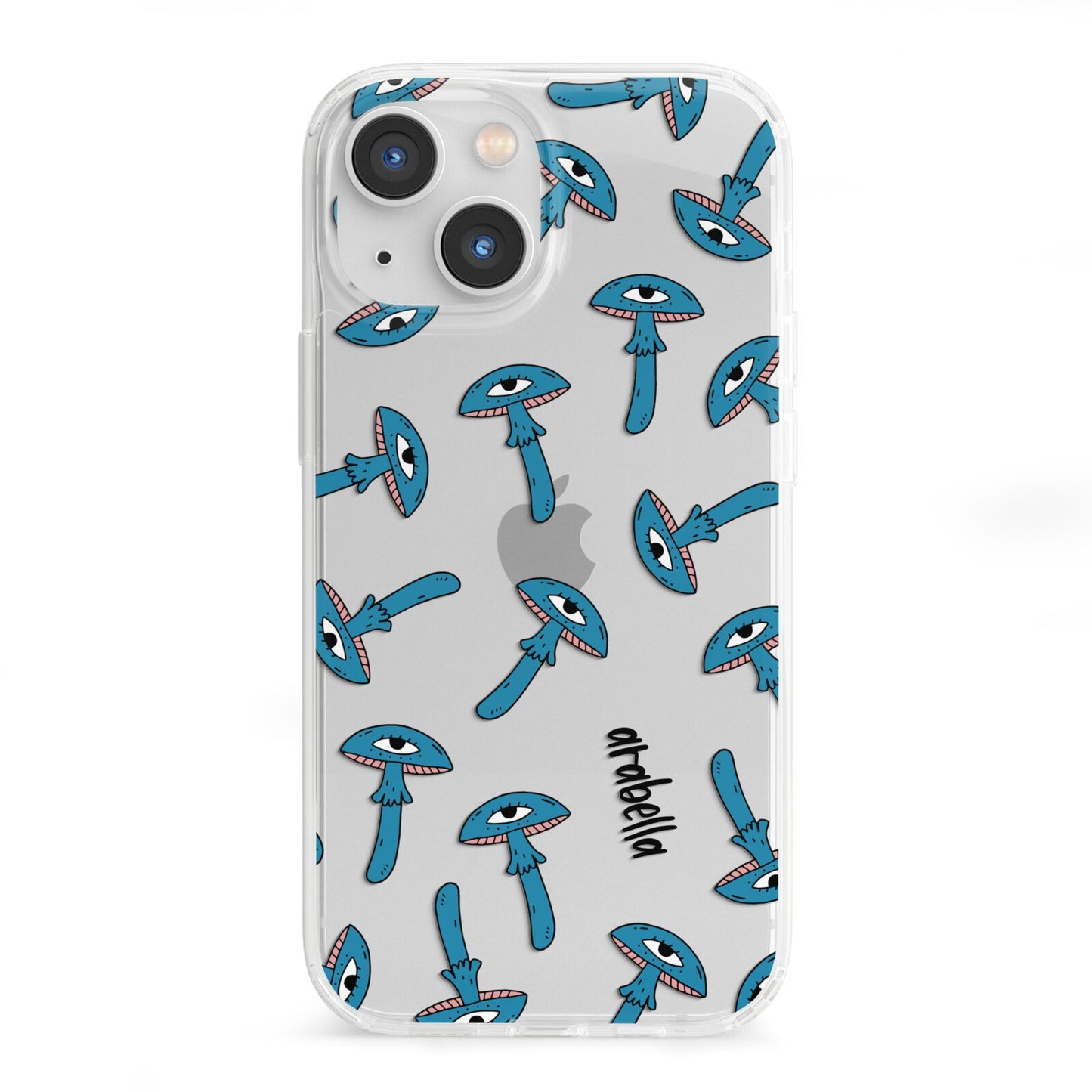 Toadstool Halloween Personalised iPhone 13 Mini Clear Bumper Case