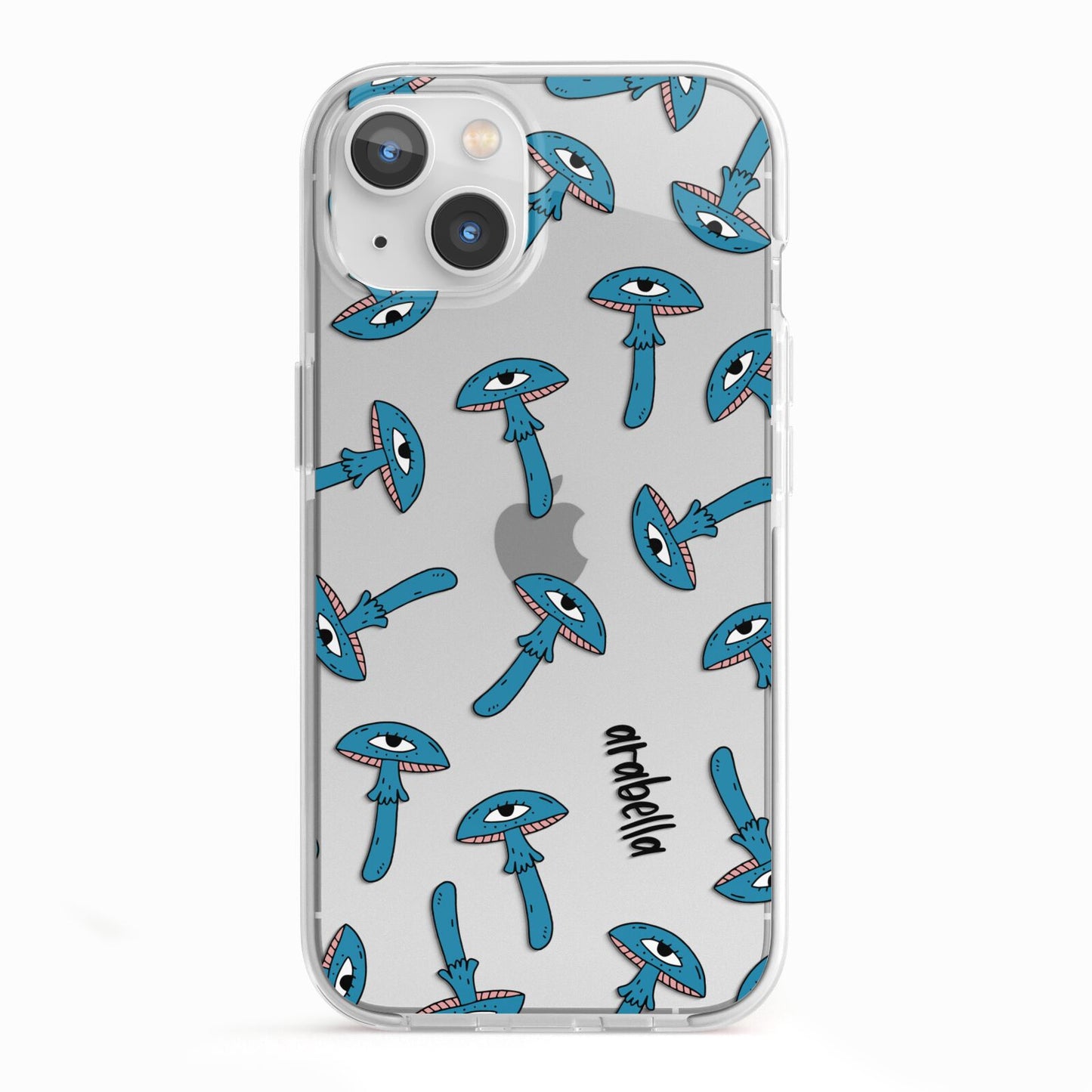 Toadstool Halloween Personalised iPhone 13 TPU Impact Case with White Edges