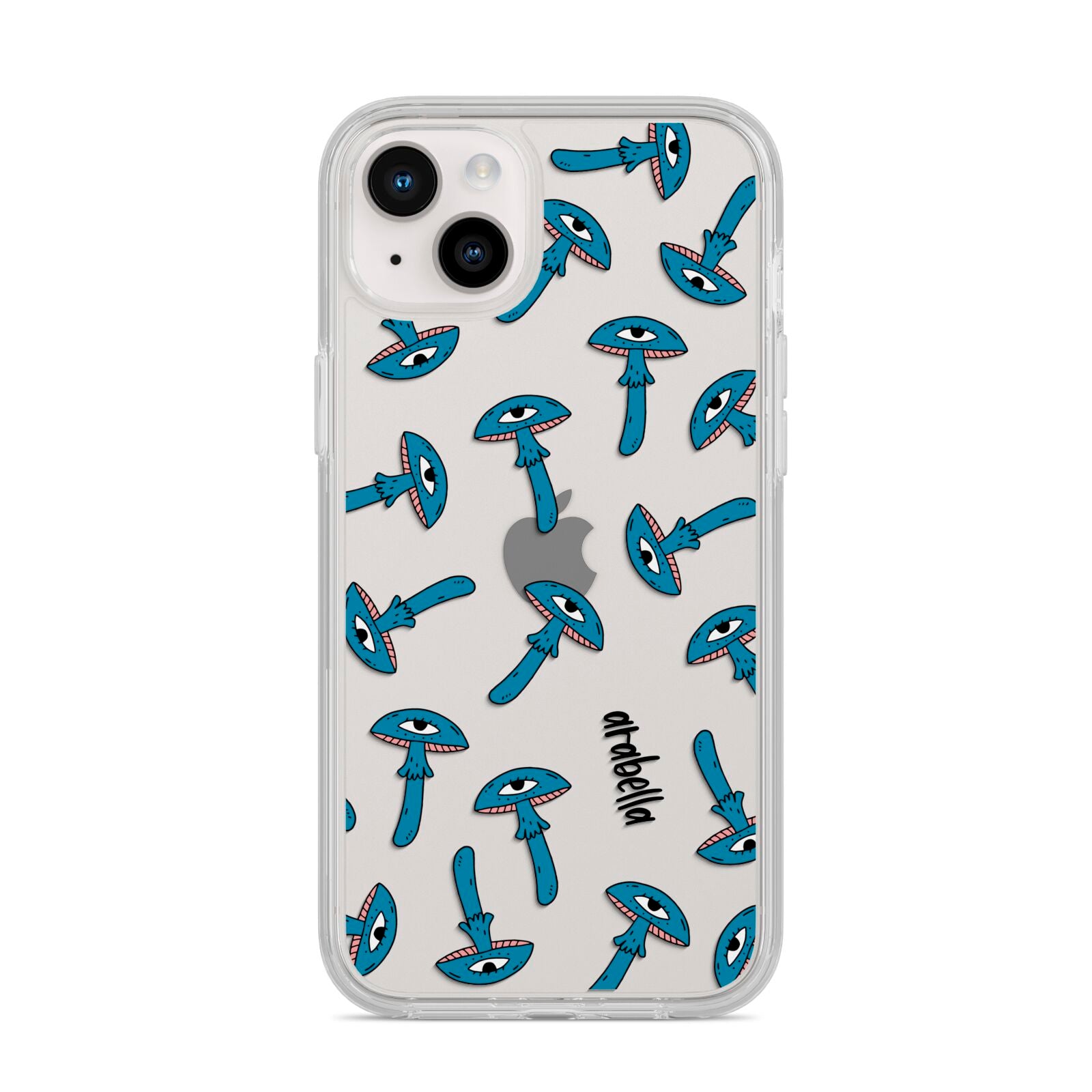 Toadstool Halloween Personalised iPhone 14 Plus Clear Tough Case Starlight