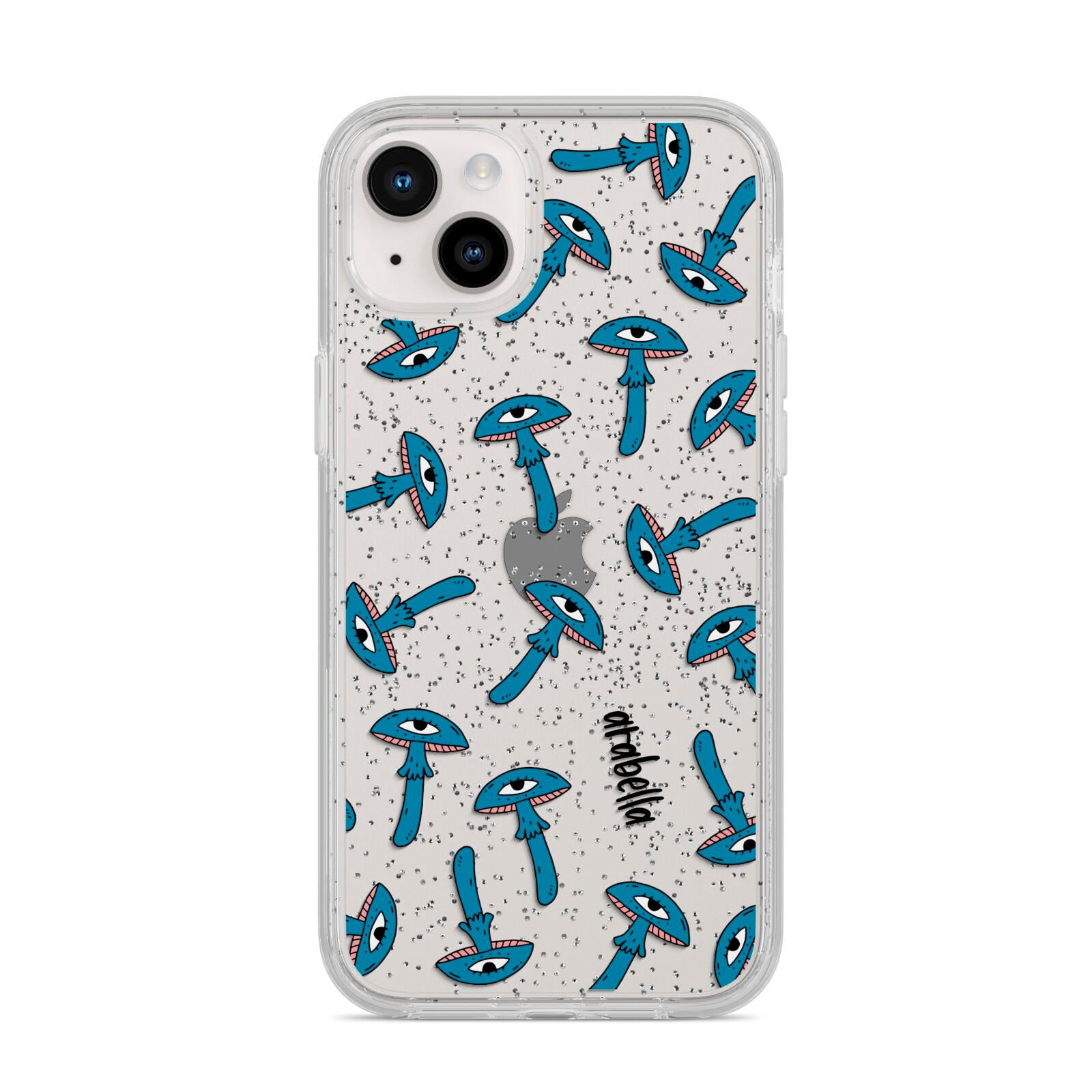 Toadstool Halloween Personalised iPhone 14 Plus Glitter Tough Case Starlight