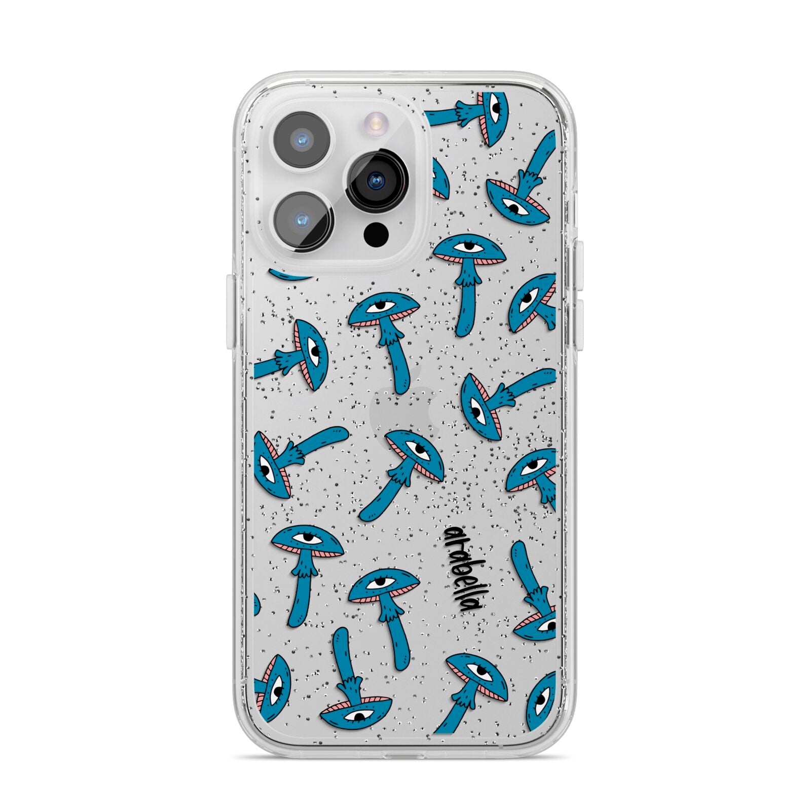 Toadstool Halloween Personalised iPhone 14 Pro Max Glitter Tough Case Silver