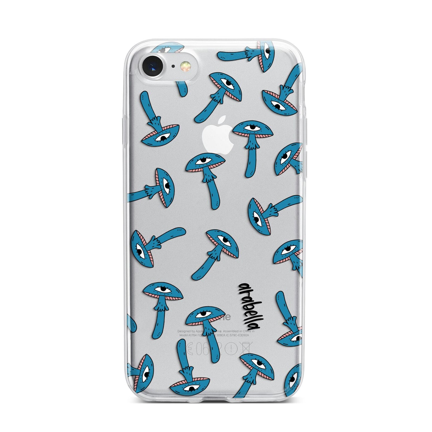 Toadstool Halloween Personalised iPhone 7 Bumper Case on Silver iPhone