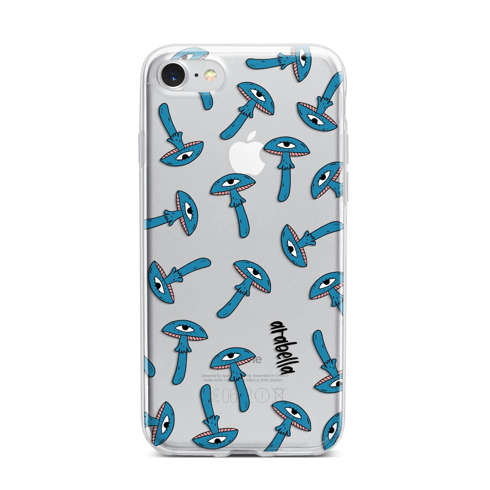 Toadstool Halloween Personalised iPhone 7 Bumper Case on Silver iPhone