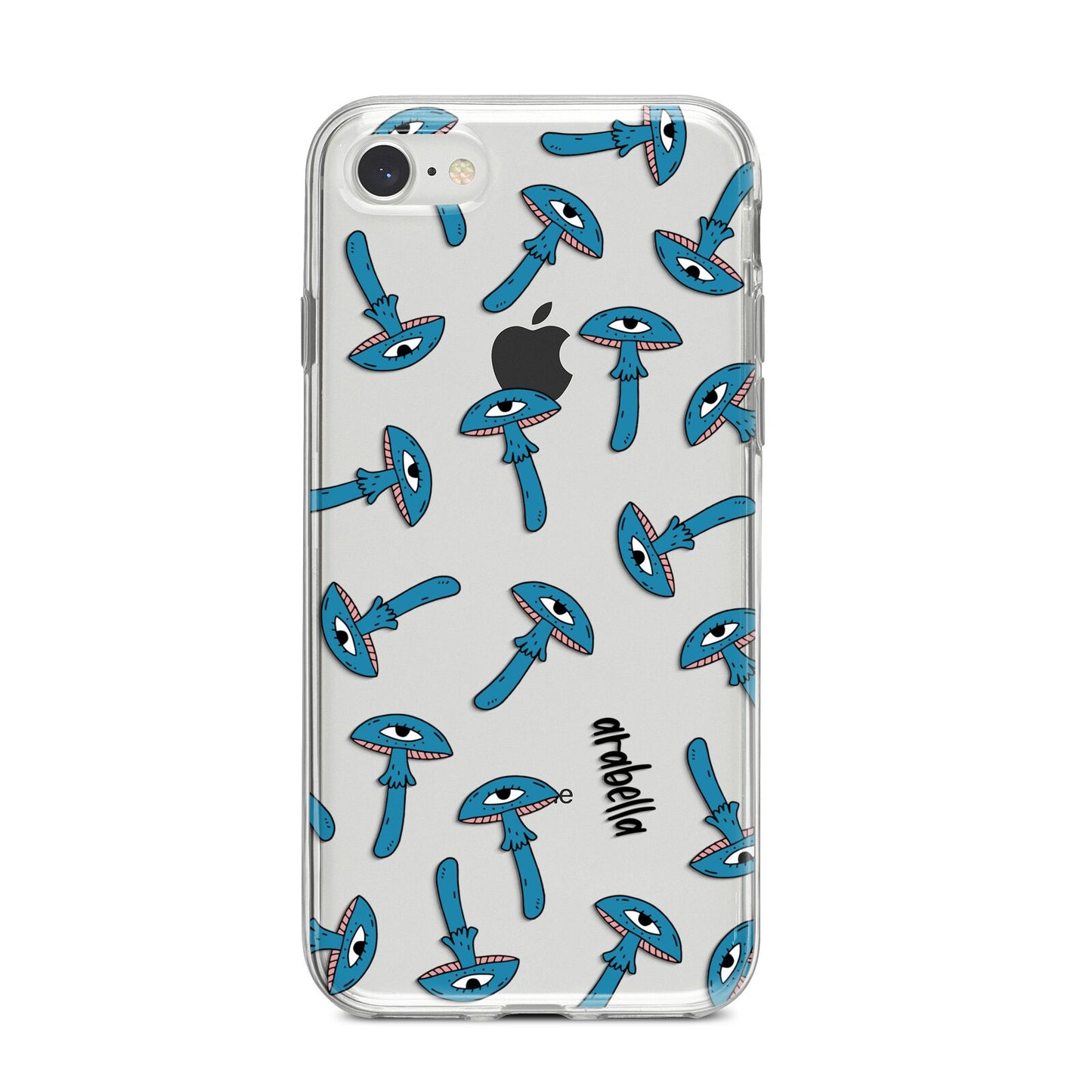 Toadstool Halloween Personalised iPhone 8 Bumper Case on Silver iPhone