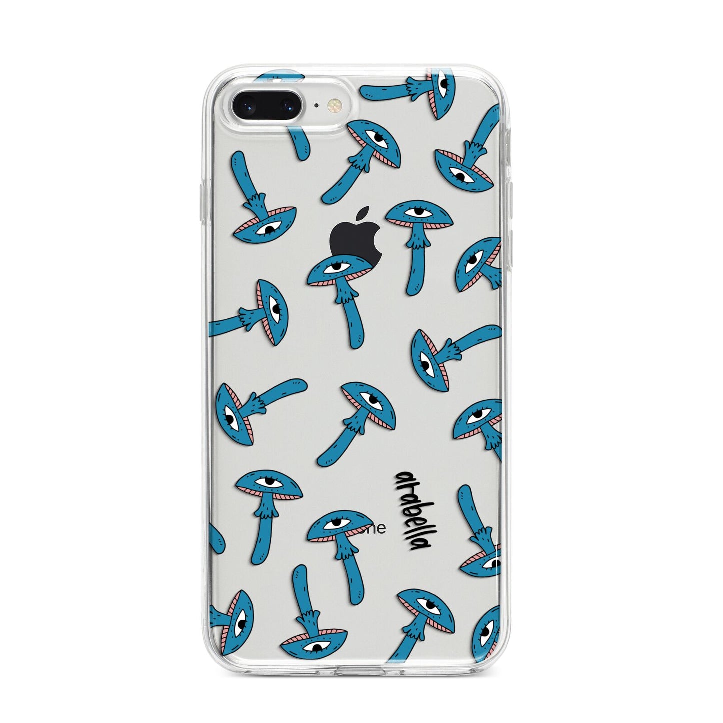 Toadstool Halloween Personalised iPhone 8 Plus Bumper Case on Silver iPhone