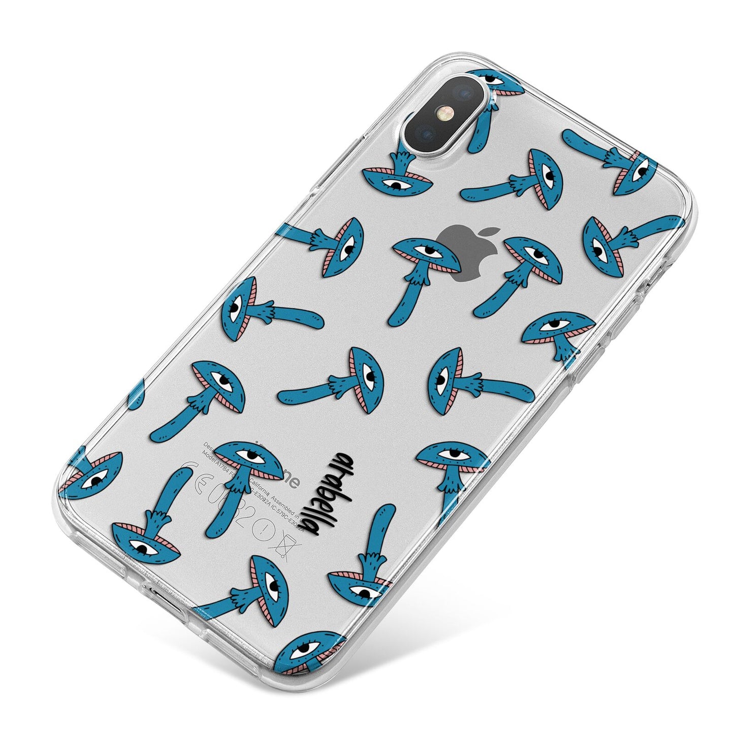 Toadstool Halloween Personalised iPhone X Bumper Case on Silver iPhone