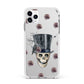 Top Hat Skull Apple iPhone 11 Pro Max in Silver with White Impact Case