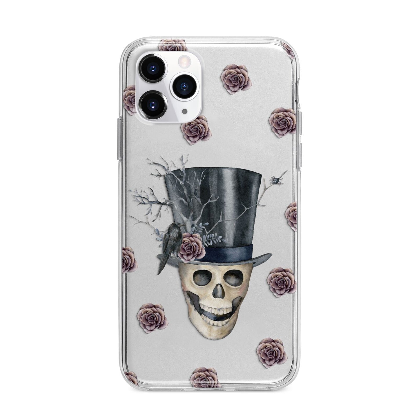 Top Hat Skull Apple iPhone 11 Pro in Silver with Bumper Case