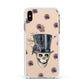 Top Hat Skull Apple iPhone Xs Max Impact Case White Edge on Gold Phone