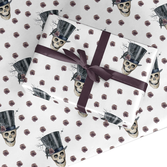 Top Hat Skull Custom Wrapping Paper