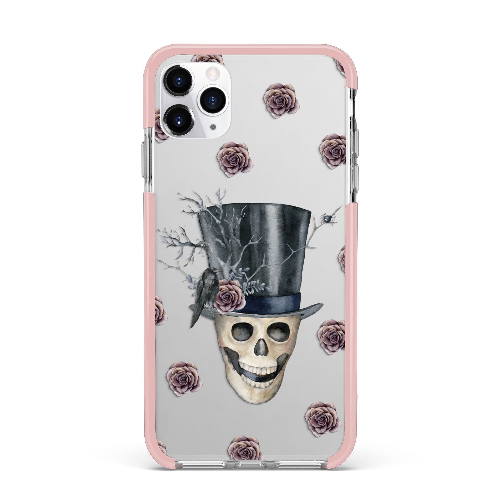 Top Hat Skull iPhone 11 Pro Max Impact Pink Edge Case