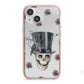 Top Hat Skull iPhone 13 Mini TPU Impact Case with Pink Edges