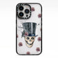 Top Hat Skull iPhone 13 Pro Black Impact Case on Silver phone