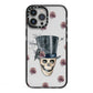 Top Hat Skull iPhone 13 Pro Max Black Impact Case on Silver phone