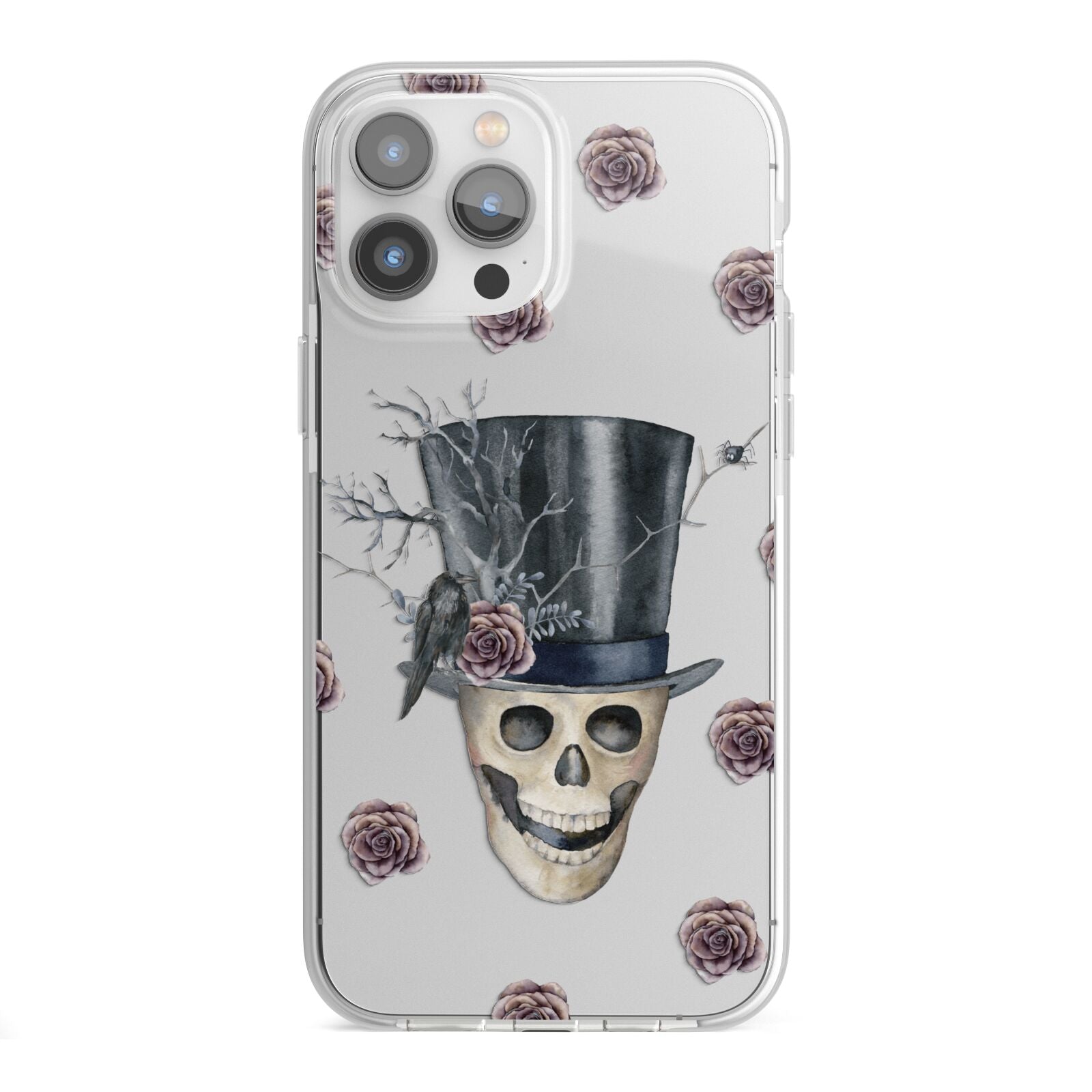 Top Hat Skull iPhone 13 Pro Max TPU Impact Case with White Edges