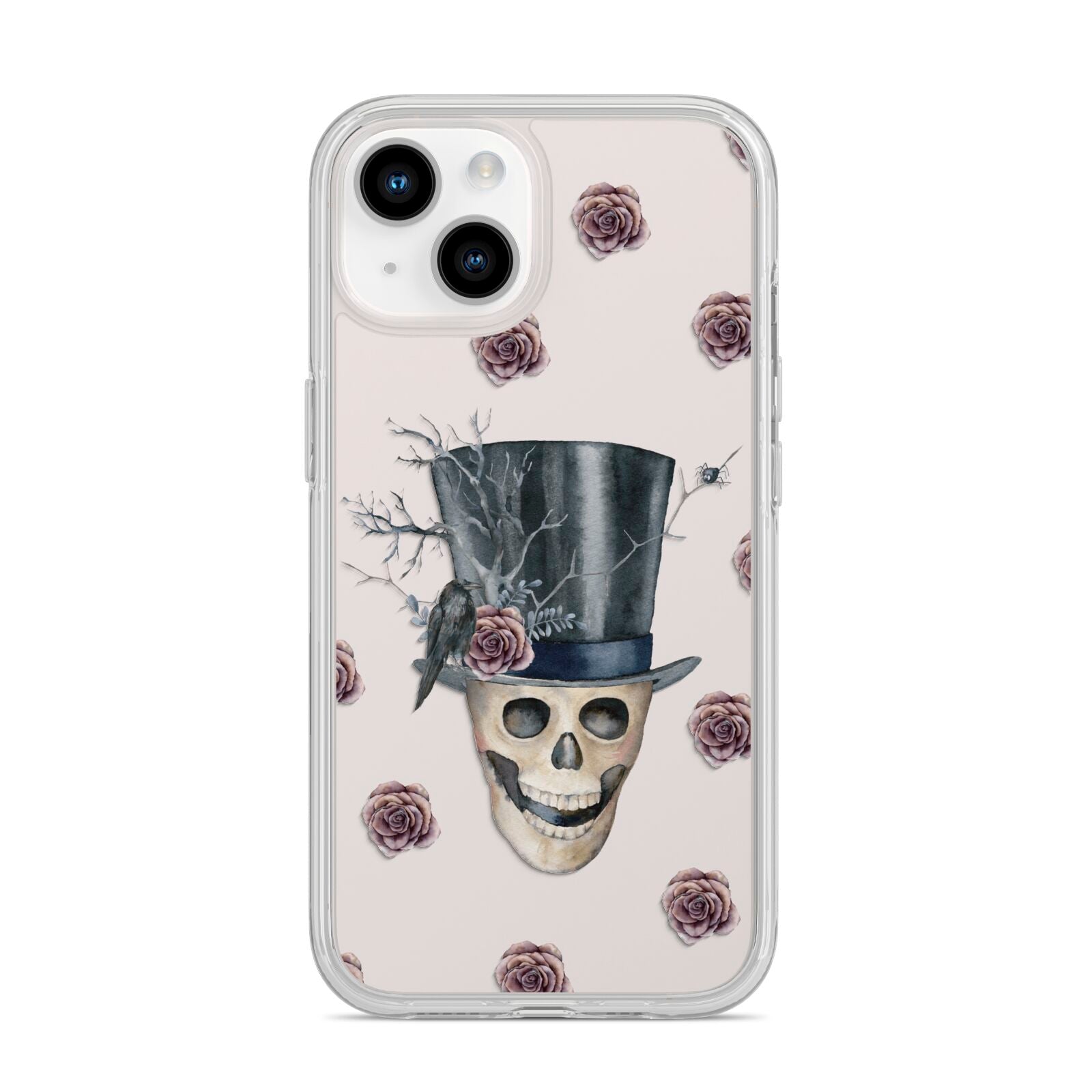 Top Hat Skull iPhone 14 Clear Tough Case Starlight