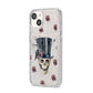 Top Hat Skull iPhone 14 Glitter Tough Case Starlight Angled Image