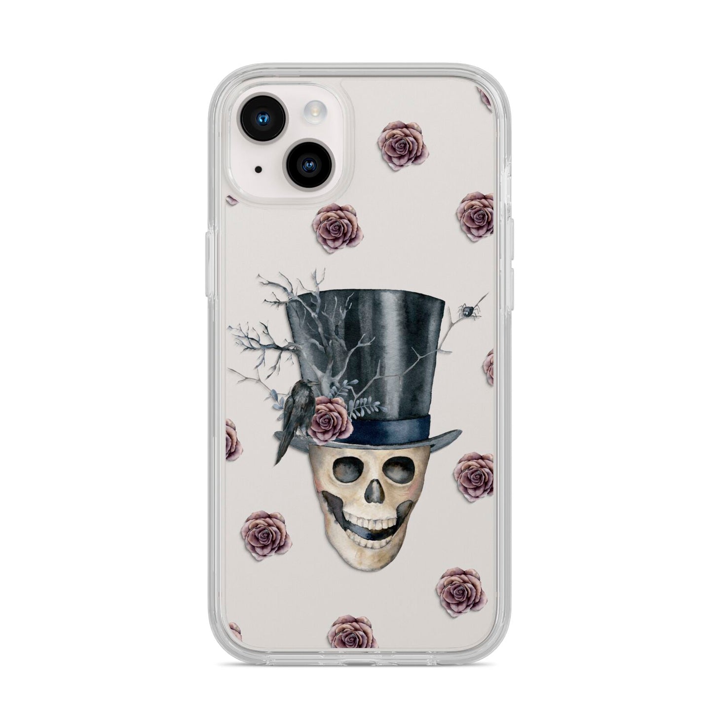 Top Hat Skull iPhone 14 Plus Clear Tough Case Starlight