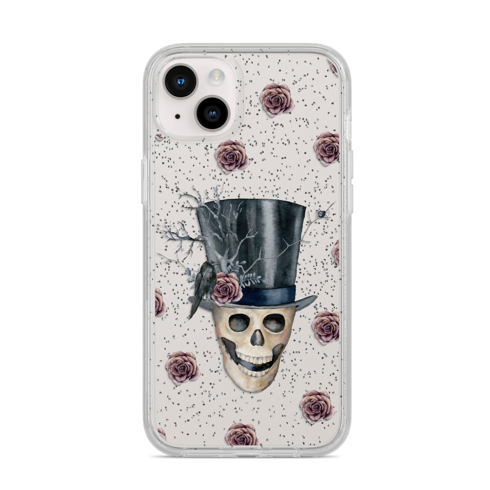 Top Hat Skull iPhone 14 Plus Glitter Tough Case Starlight