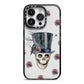 Top Hat Skull iPhone 14 Pro Black Impact Case on Silver phone