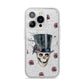 Top Hat Skull iPhone 14 Pro Glitter Tough Case Silver