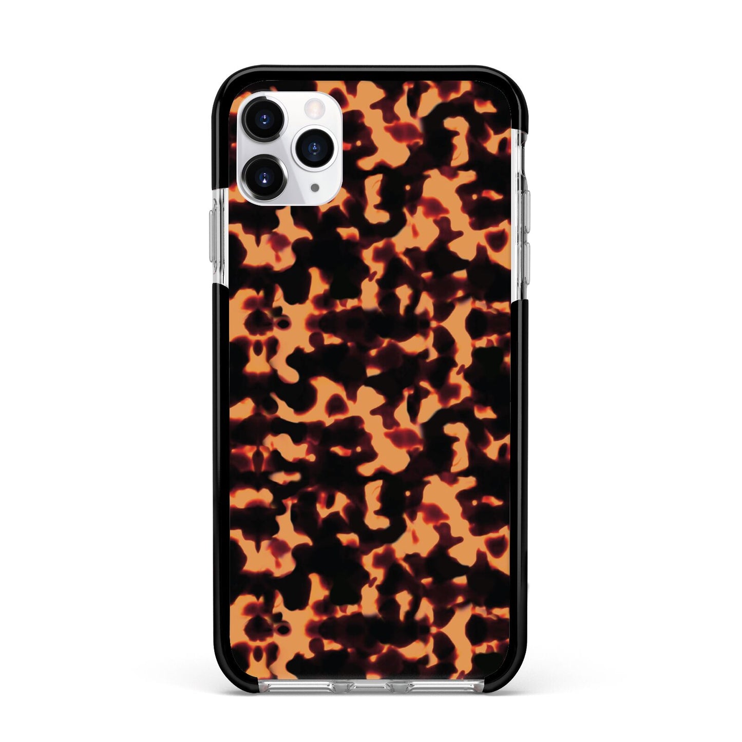 Tortoise Shell Pattern Apple iPhone 11 Pro Max in Silver with Black Impact Case