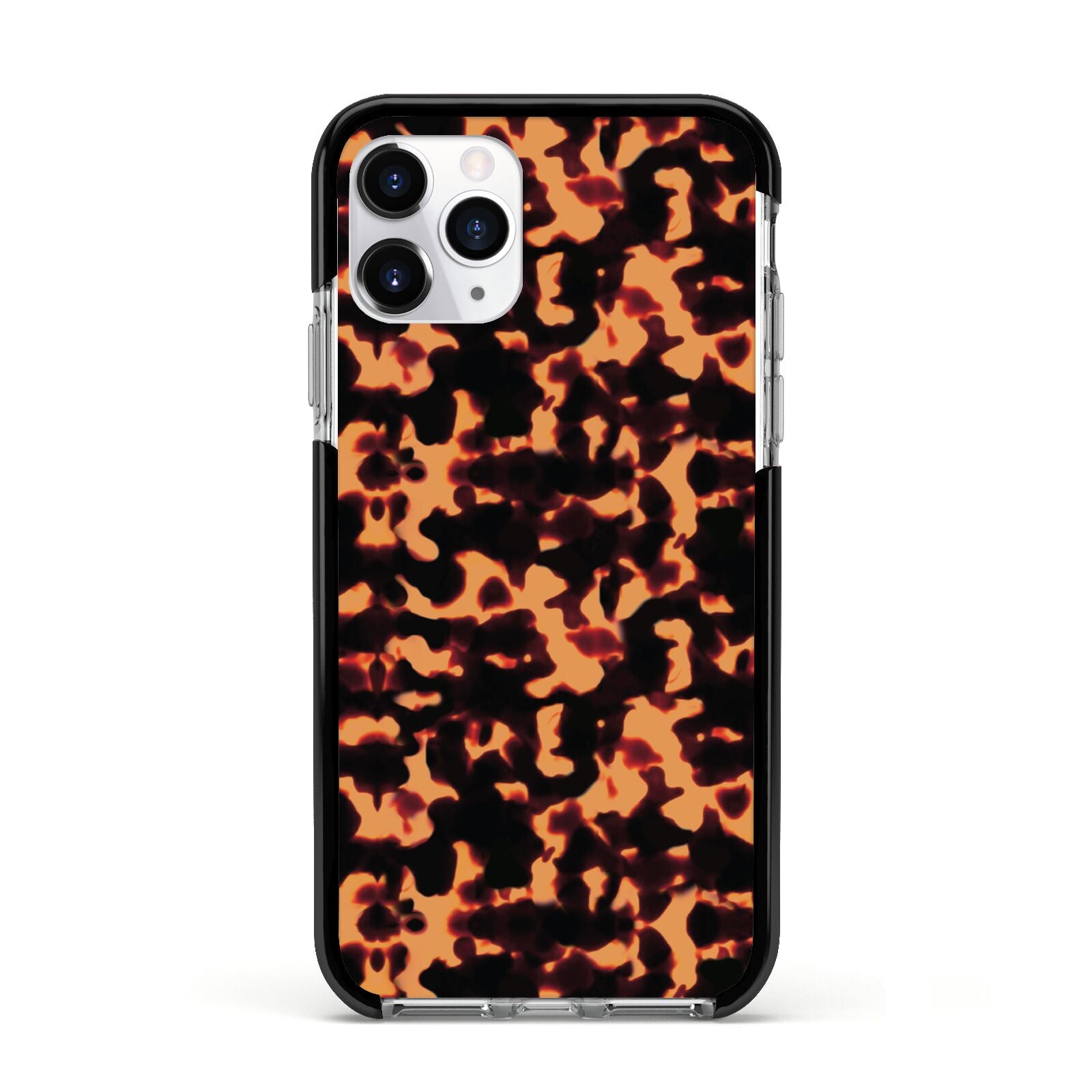 Tortoise Shell Pattern Apple iPhone 11 Pro in Silver with Black Impact Case