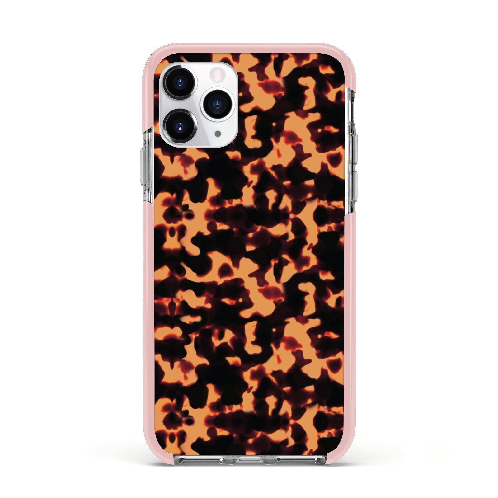 Tortoise Shell Pattern Apple iPhone 11 Pro in Silver with Pink Impact Case