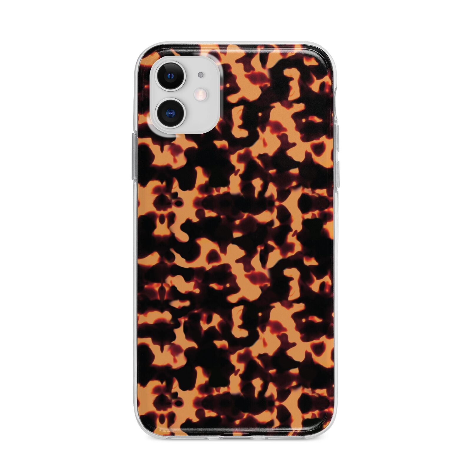 Tortoise Shell Pattern Apple iPhone 11 in White with Bumper Case